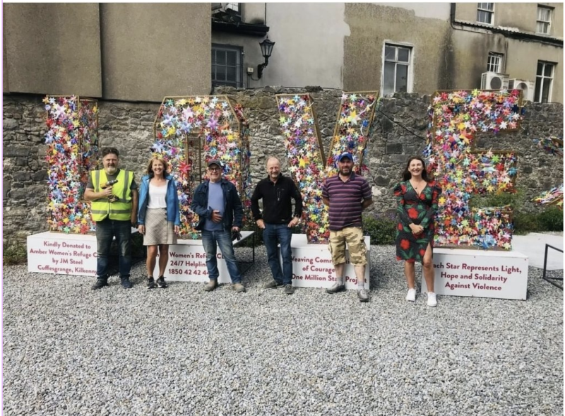 Ireland Star Weavers collaborating with local steel makers to make the LOVE word frame.